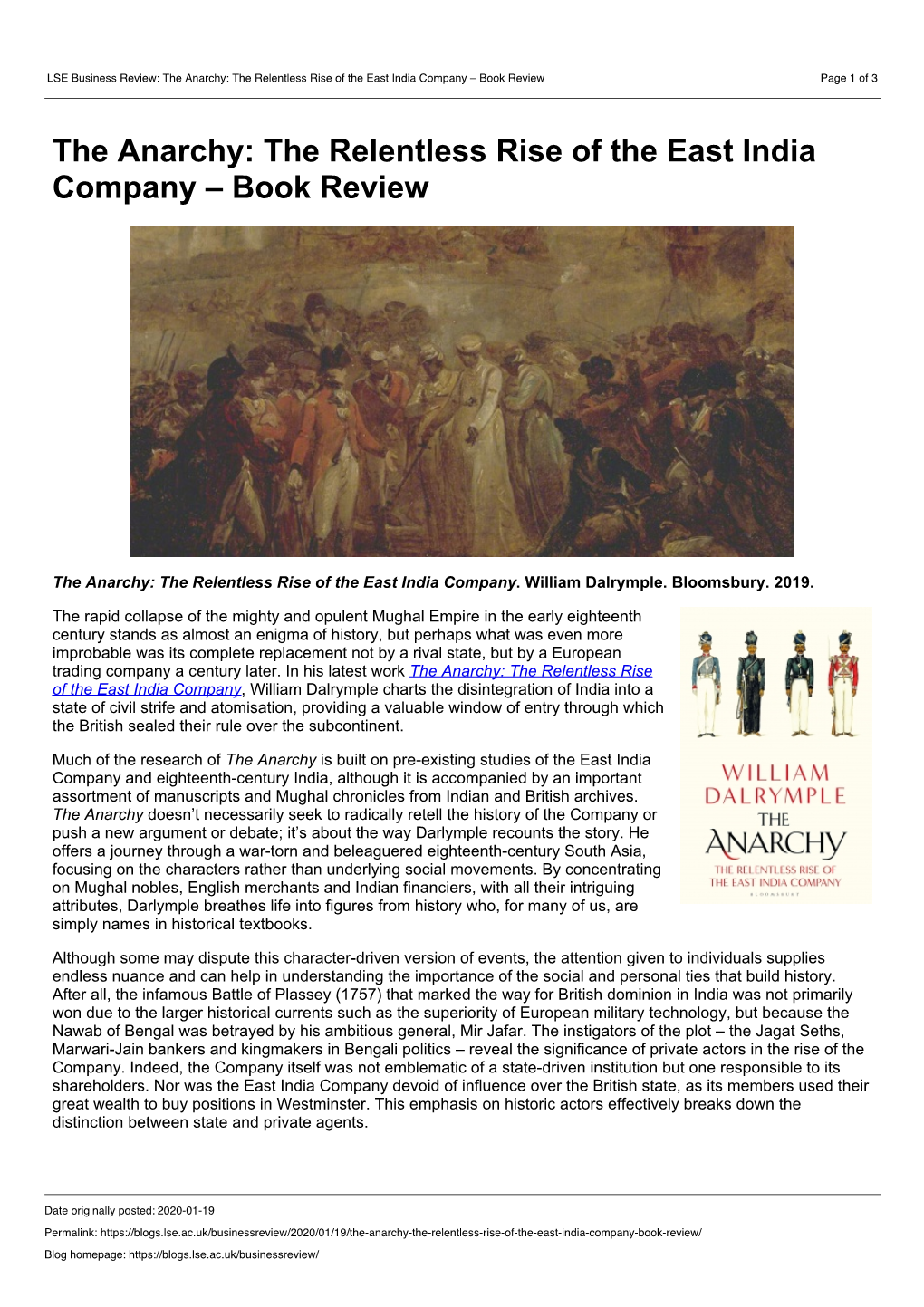 The Anarchy: the Relentless Rise of the East India Company – Book Review Page 1 of 3