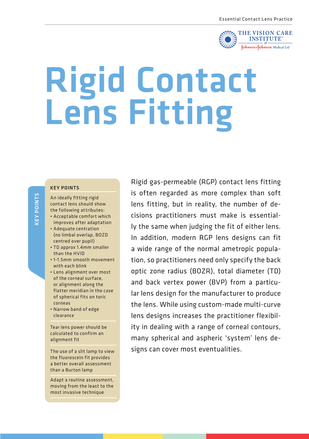 Rigid Contact Lens Fitting