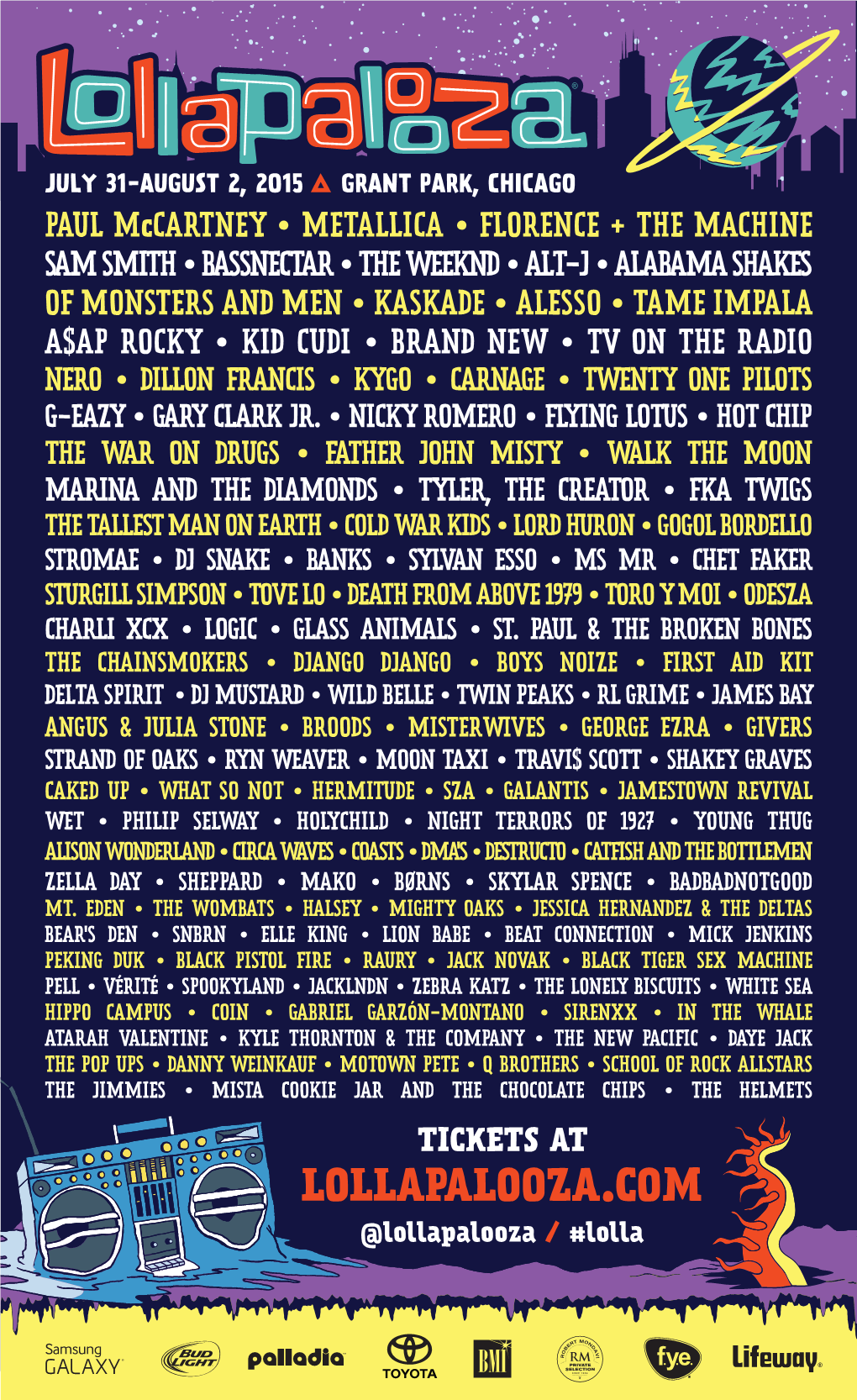 LOLLAPALOOZA.COM @Lollapalooza / #Lolla