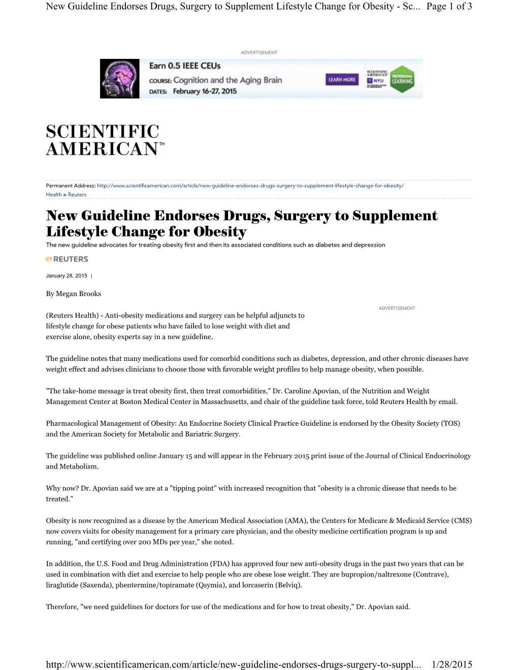 New Guideline Endorses Drugs, Surgery to Supplement Lifestyle Change for Obesity - Sc