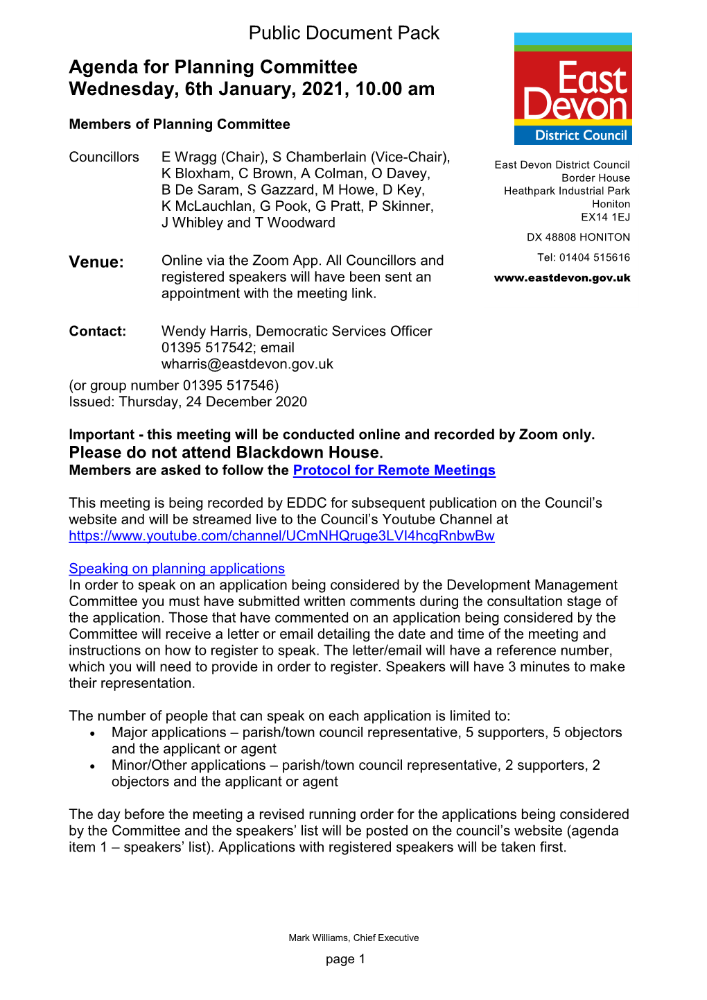 (Public Pack)Agenda Document for Planning Committee, 06/01/2021