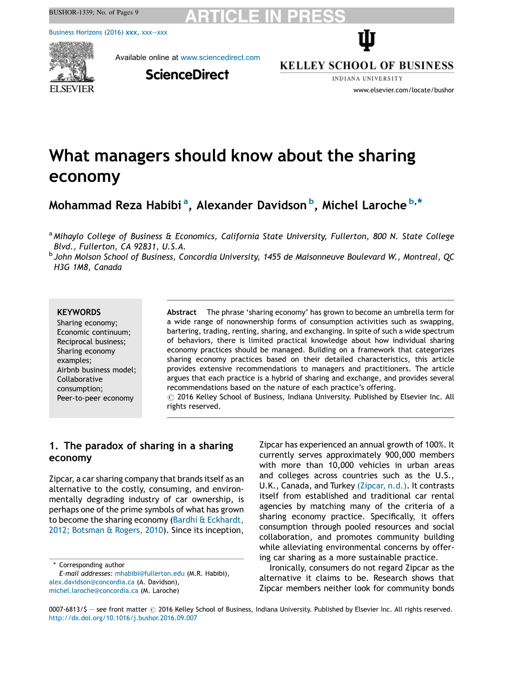 What Managers Should Know About the Sharing Economy