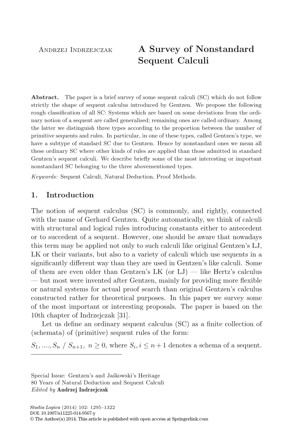 A Survey of Nonstandard Sequent Calculi