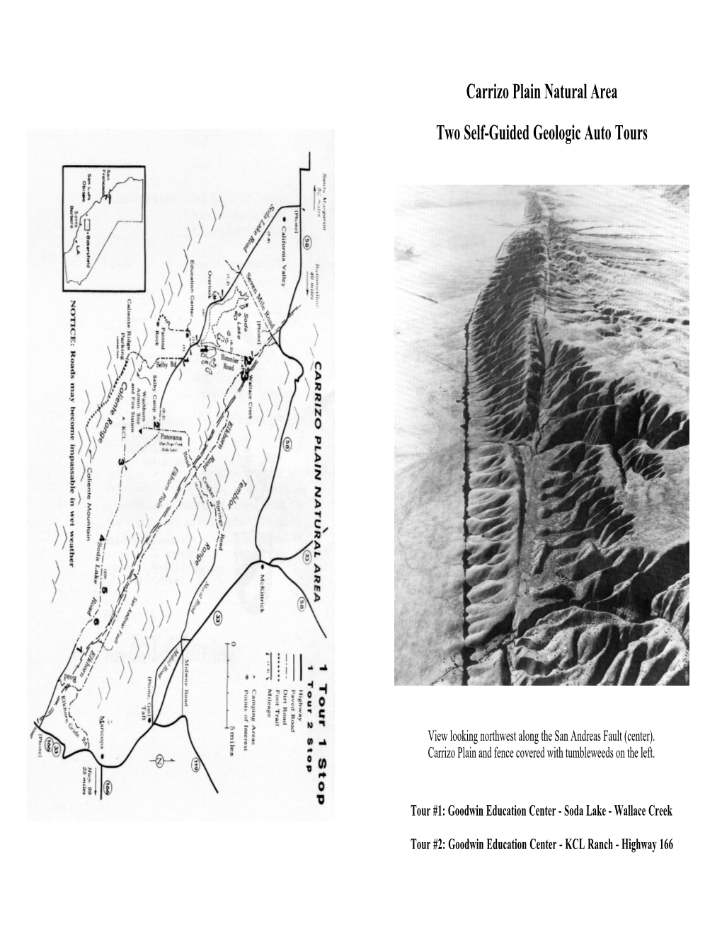 Carrizo Plain Natural Area Two Self-Guided Geologic Auto Tours