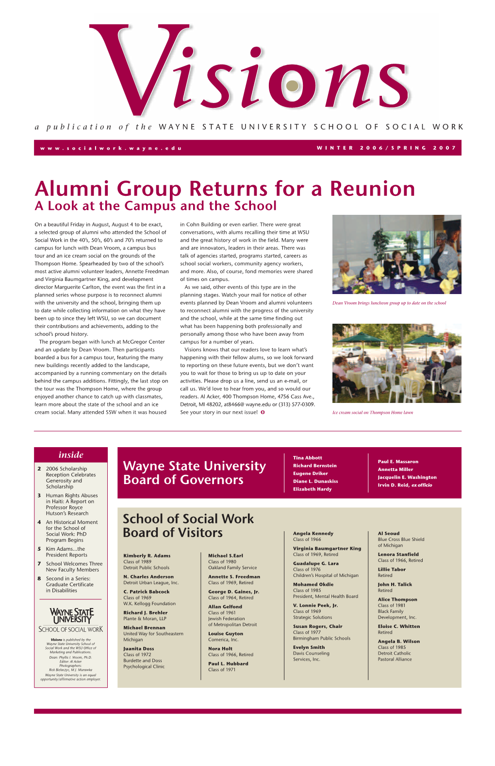 Alumni Group Returns for a Reunion a Look at the Campus and the School