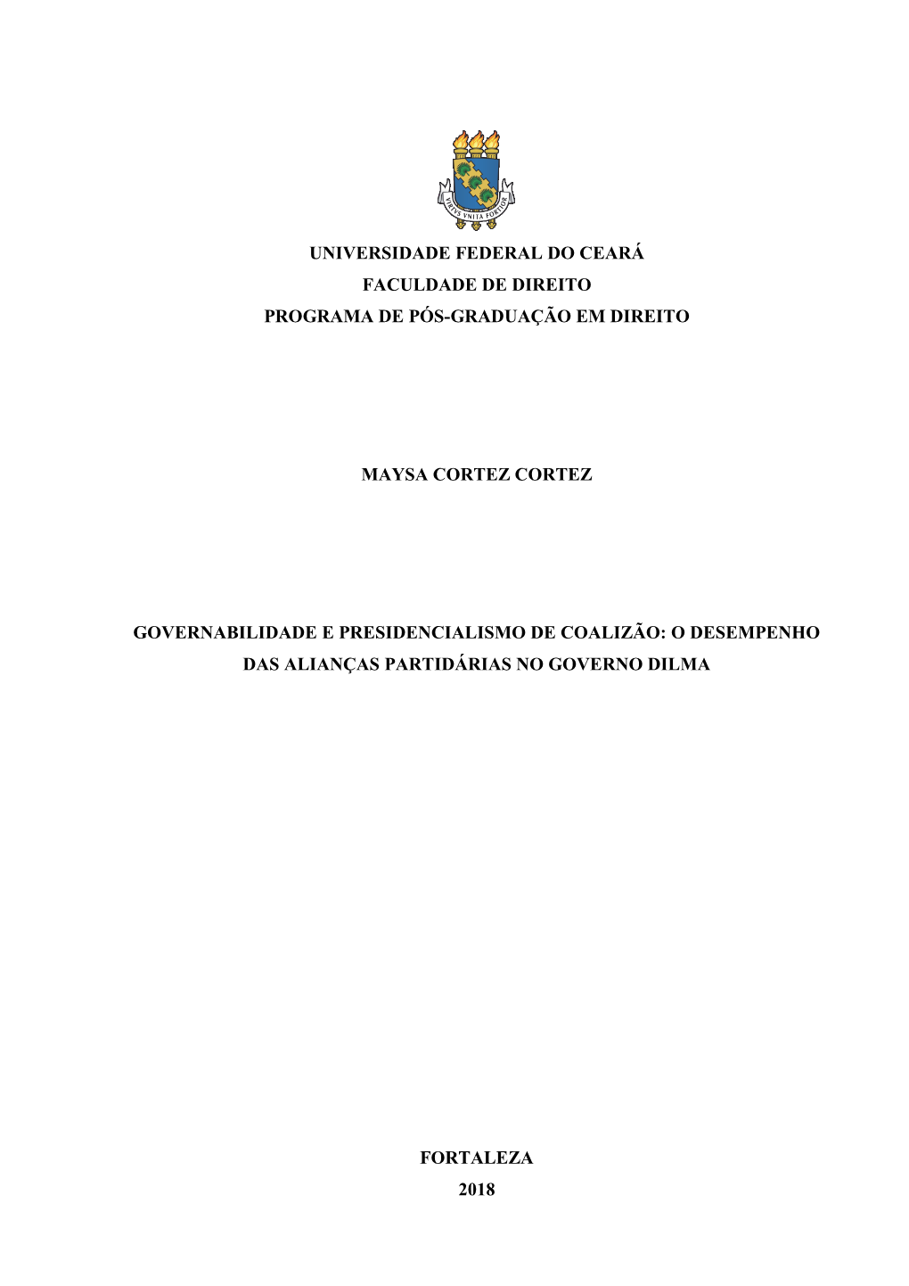 Universidade Federal Do Ceará Faculdade De Direito Programa De Pós-Graduação Em Direito