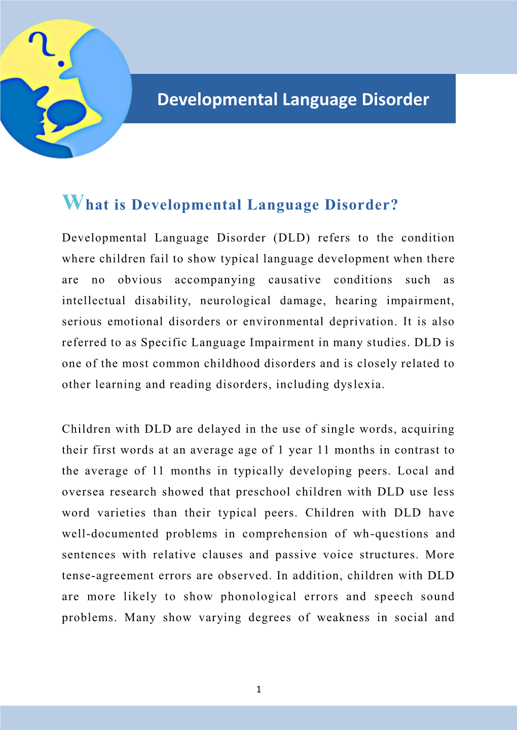 Developmental Language Disorder