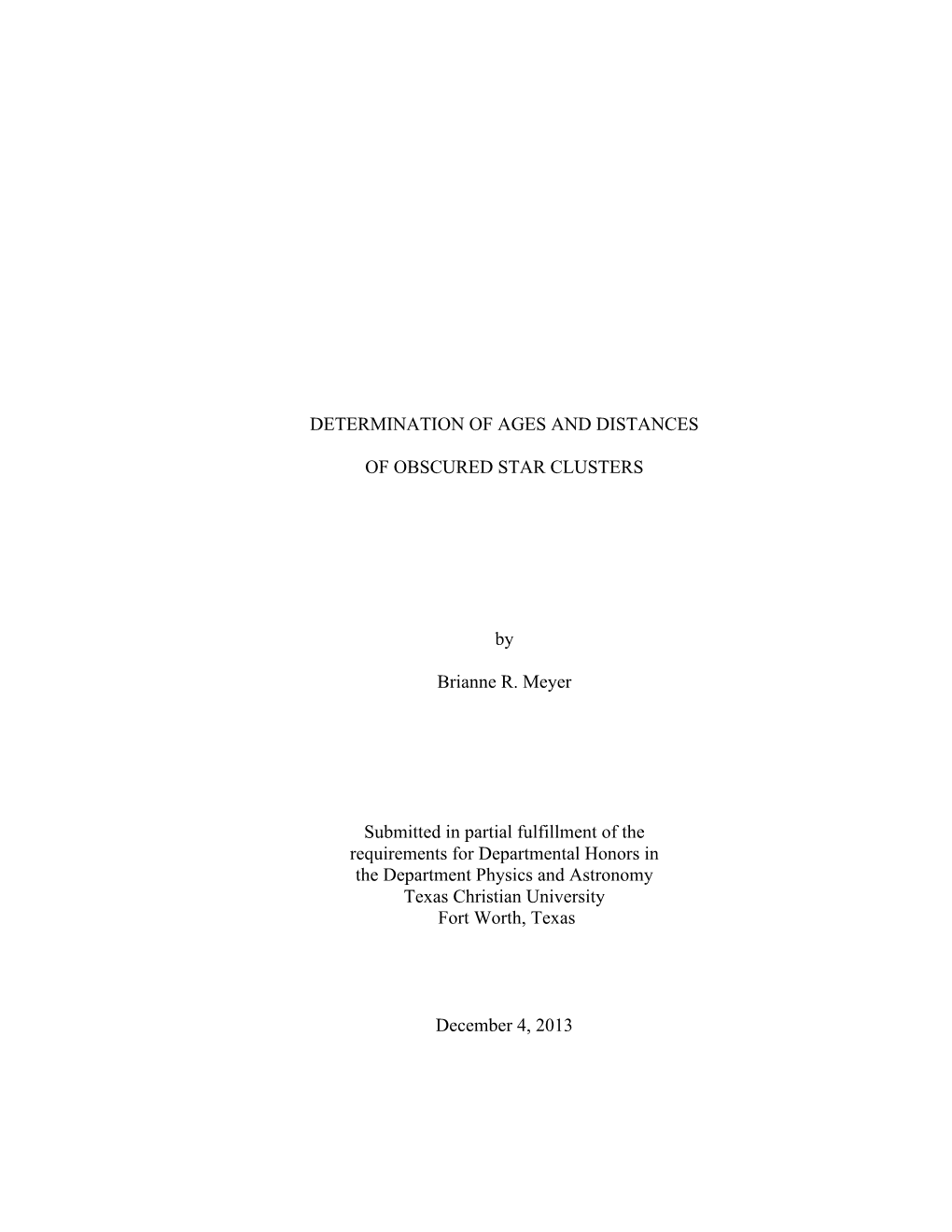 Determination of Ages and Distances of Obscured Star