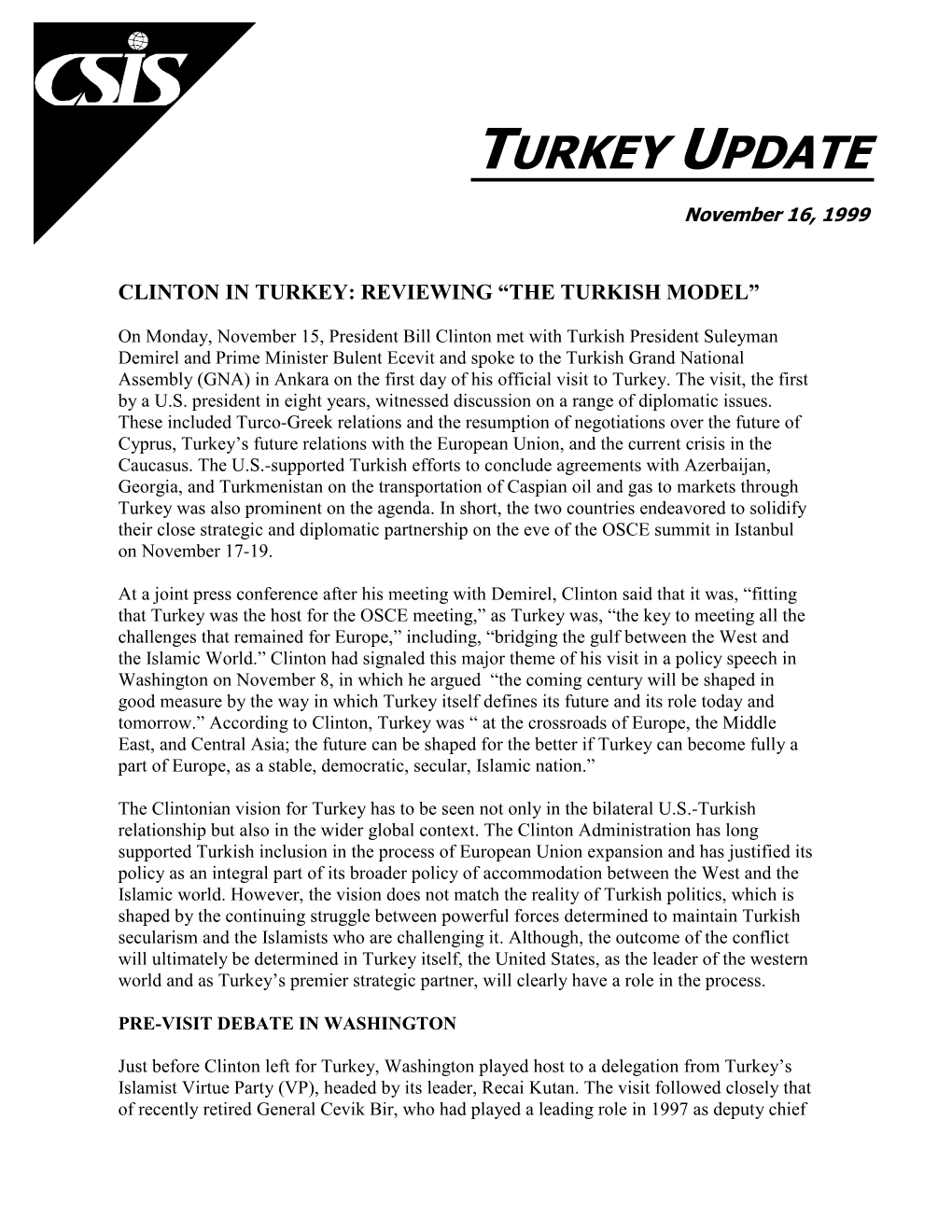 Turkey Update