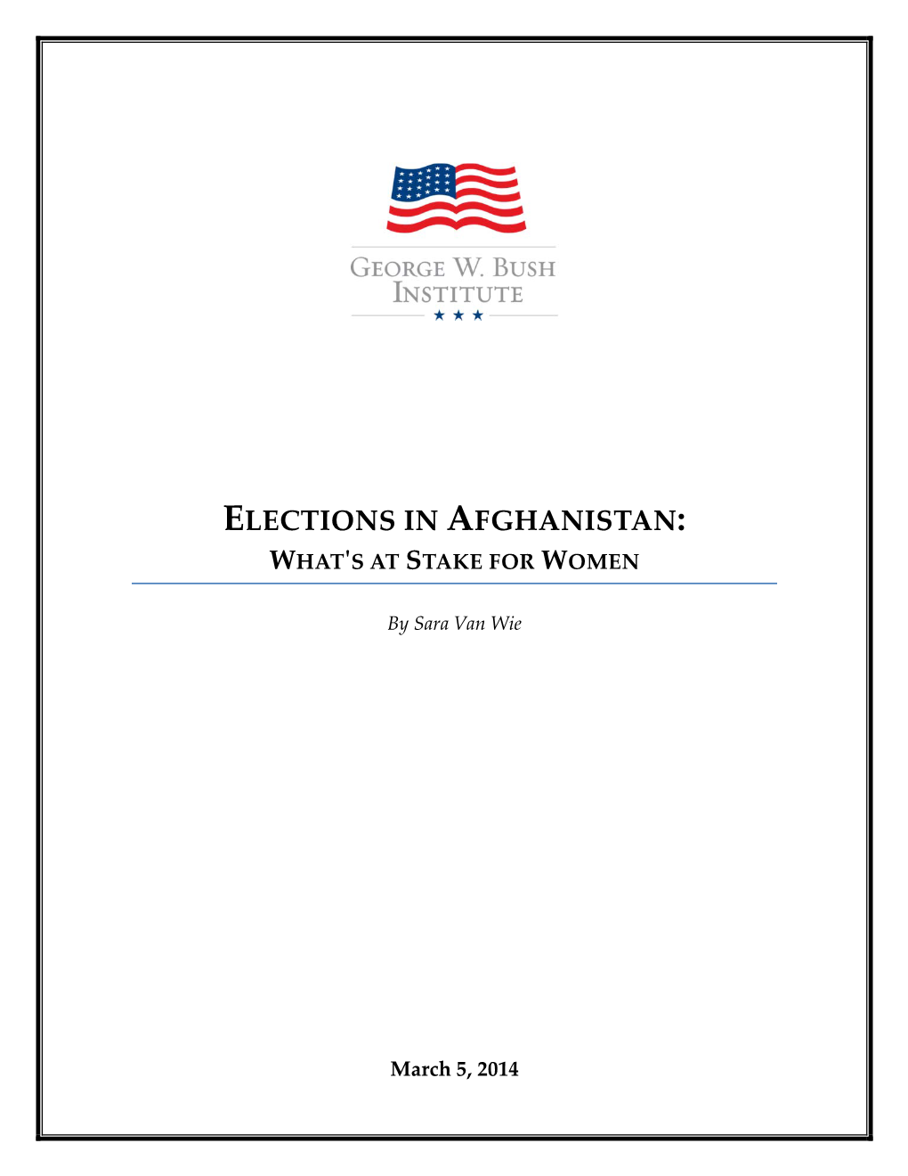 Elections in Afghanistan: Whatʹs at Stake for Women