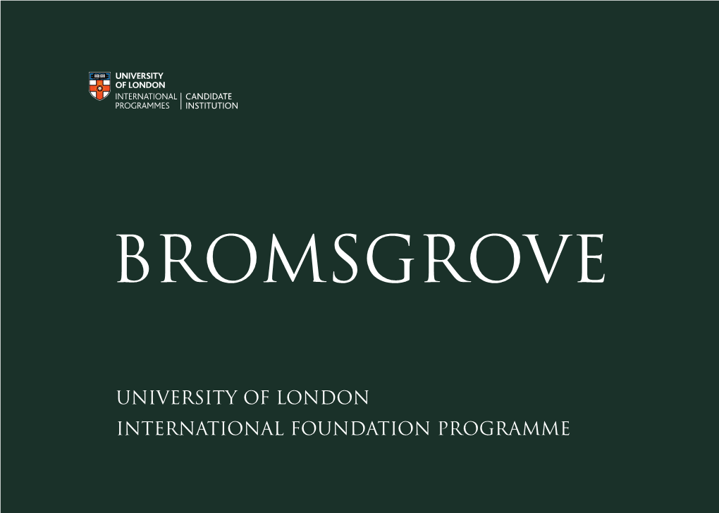 University of London International Foundation Programme Contents