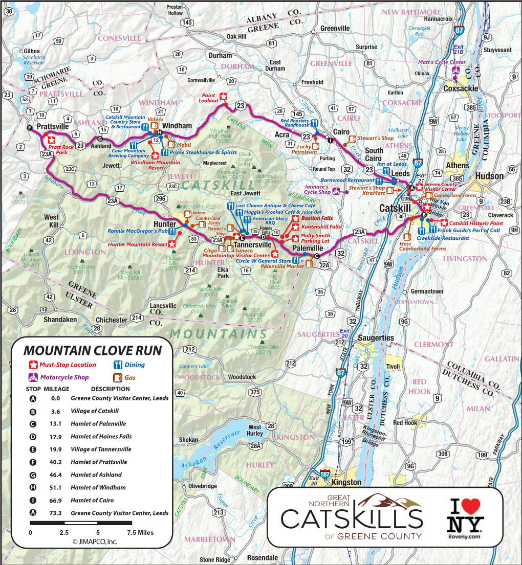 MOUNTAIN CLOVE RUN a T 40 S GALLATIN 47 Must-Stop Location Dining 212 COLUMBIA CO