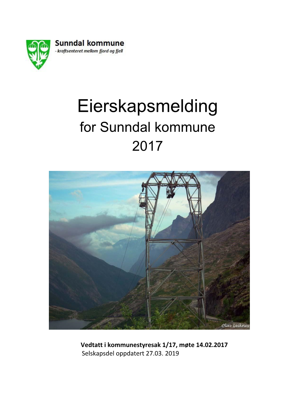 Eierskapsmelding for Sunndal Kommune 2017
