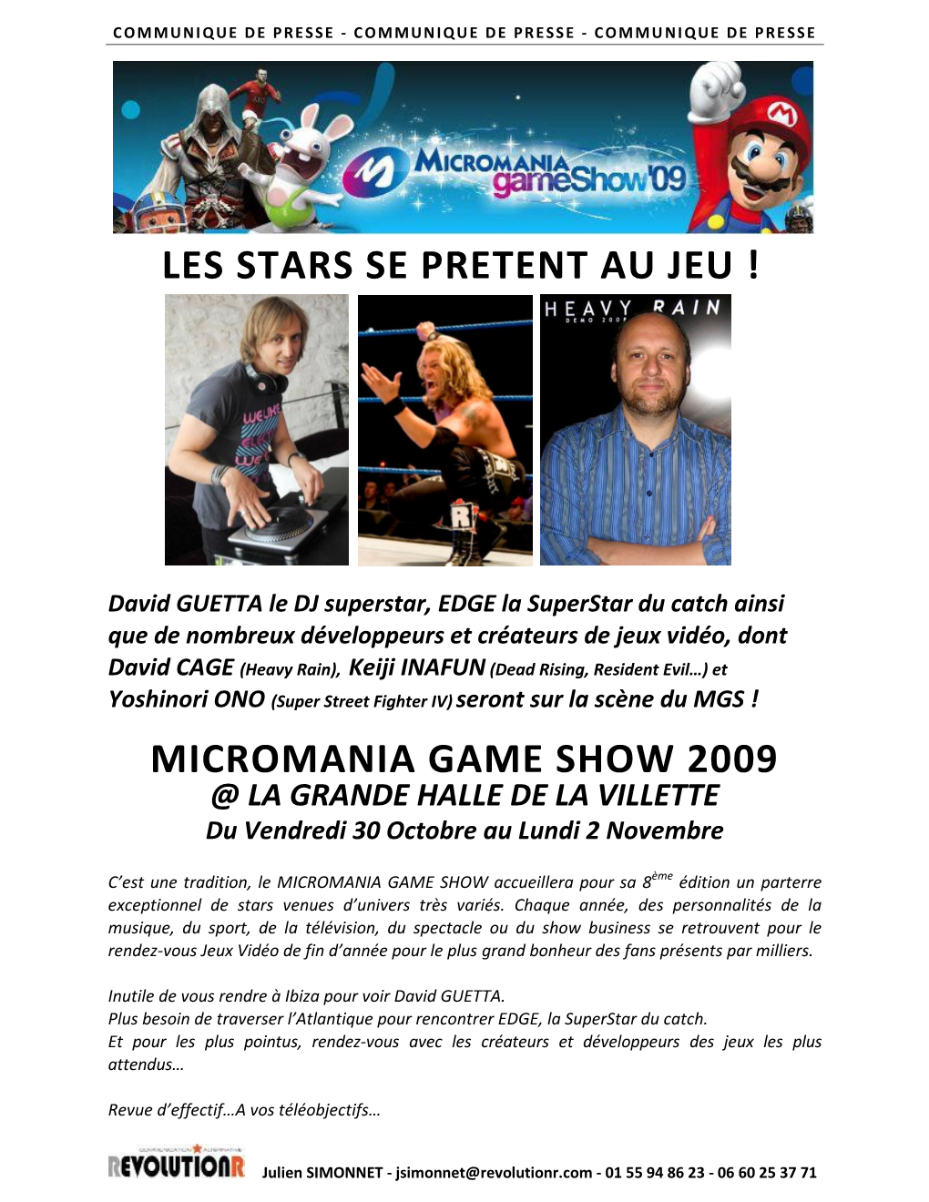 Les Stars Se Pretent Au Jeu ! Micromania Game Show 2009