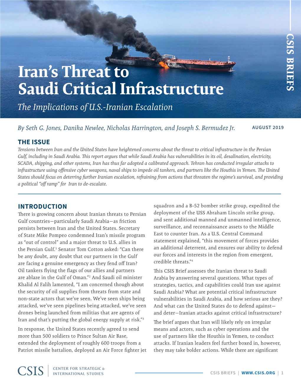 Iran's Threat to Saudi Critical Infrastructure