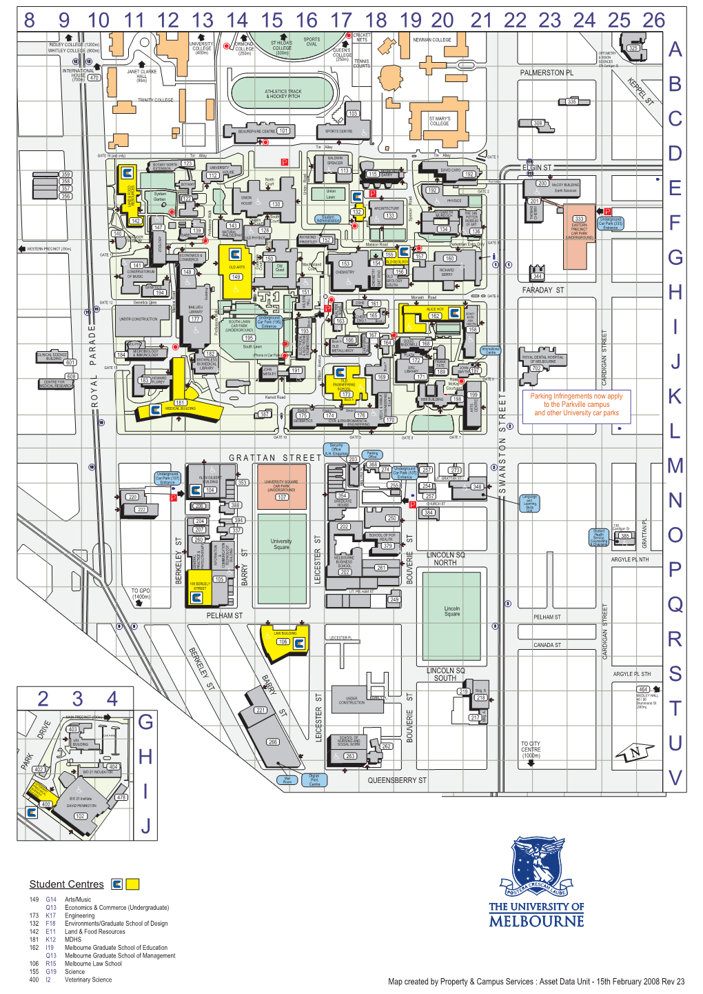 Faculty and Graduate School Offices Beaurepairesouth Lawn CENTRE 101 SPORTSOLD CENTRE METALLURGY Block G