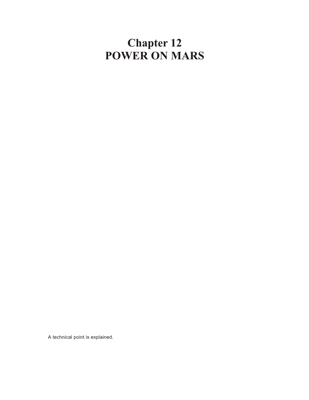 Chapter 12 POWER on MARS