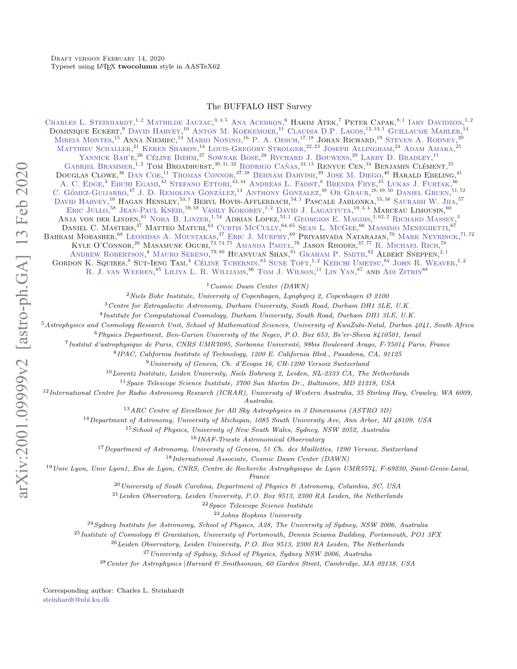 Arxiv:2001.09999V2 [Astro-Ph.GA] 13 Feb 2020 Leiden Observatory, Leiden University, P.O