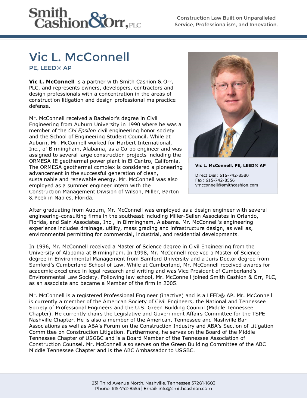 Vic L. Mcconnell PE, LEED® AP