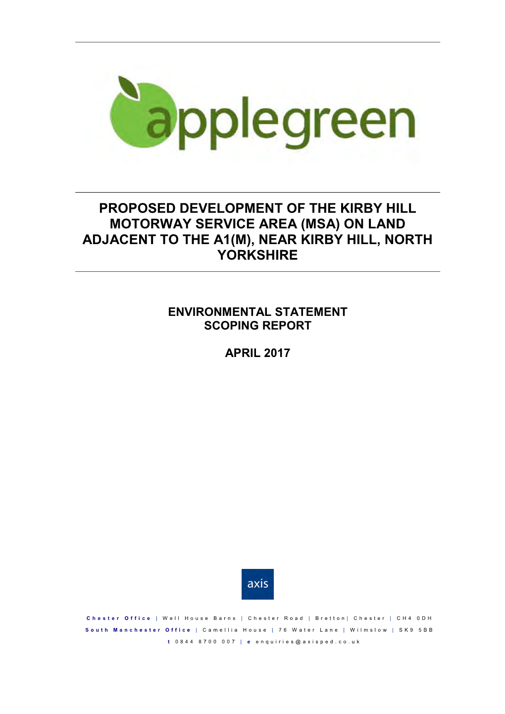 Environmental Statement Volume 3 Appendix 2.1 Scoping Report