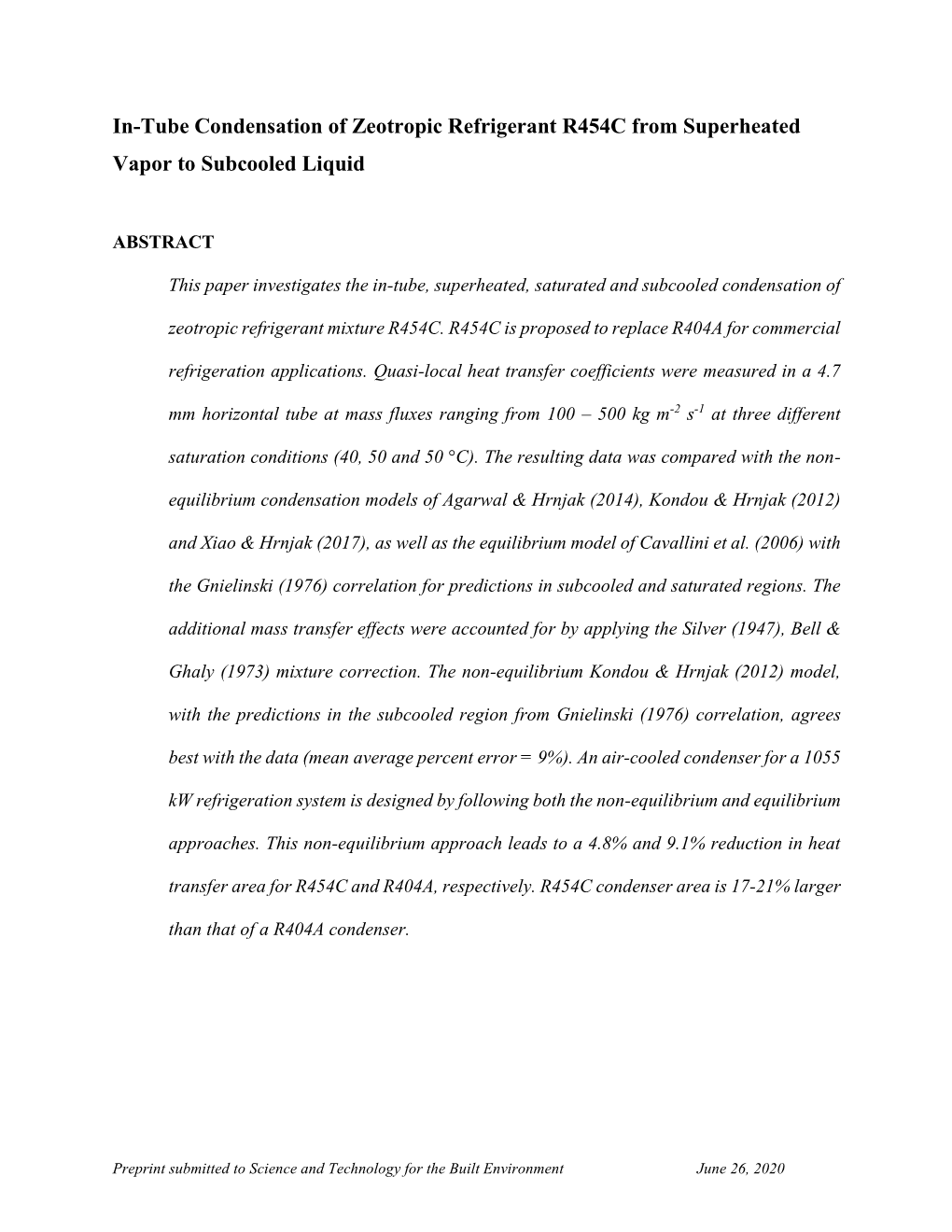 In-Tube Condensation of Zeotropic Refrigerant R454C from Superheated Vapor to Subcooled Liquid