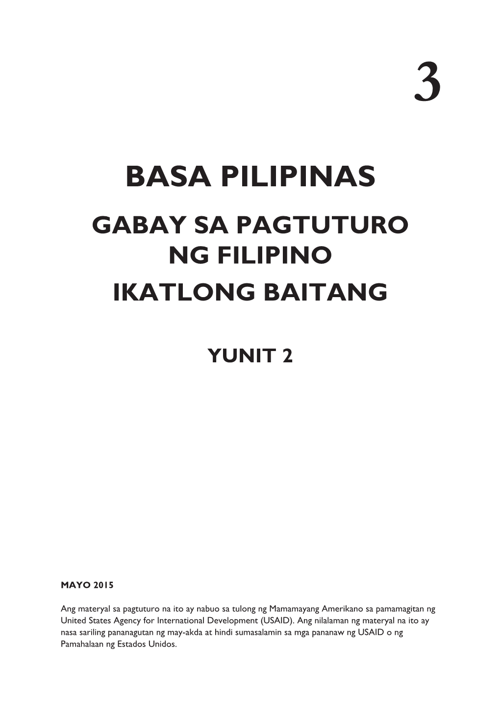 Gabay Sa Pagtuturo Ng Filipino Ikatlong Baitang