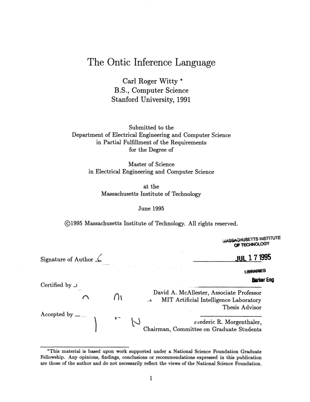 The Ontic Inference Language