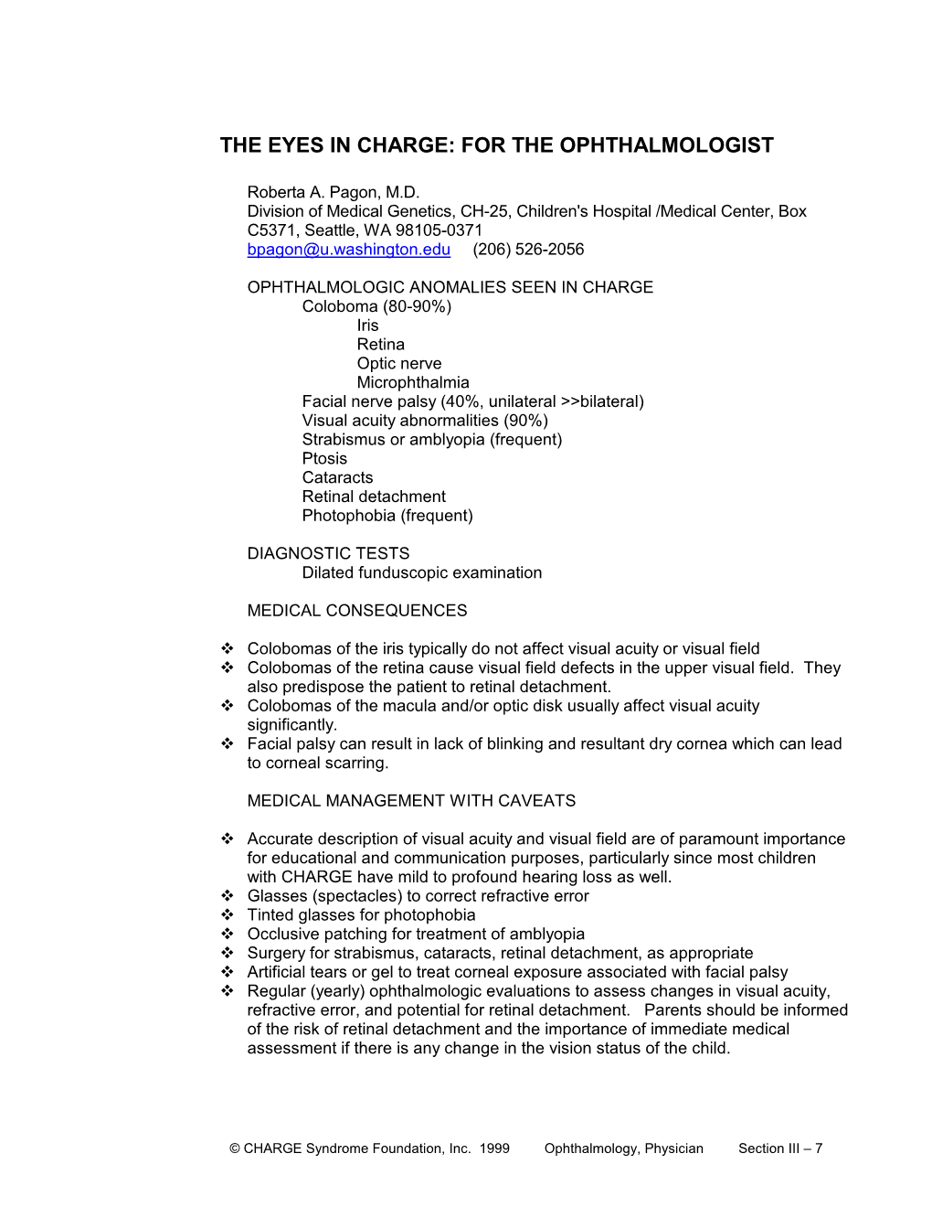 Factsheet About Coloboma of The