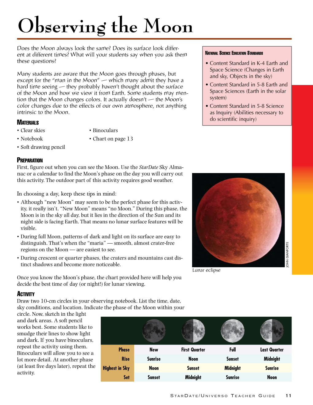 Observing the Moon