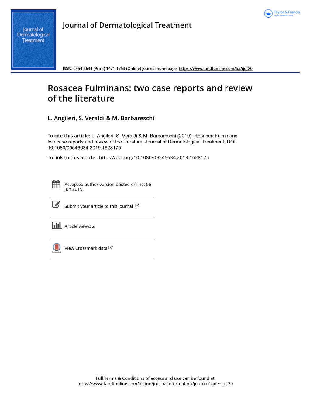 Rosacea Fulminans: Two Case Reports and Review of the Literature