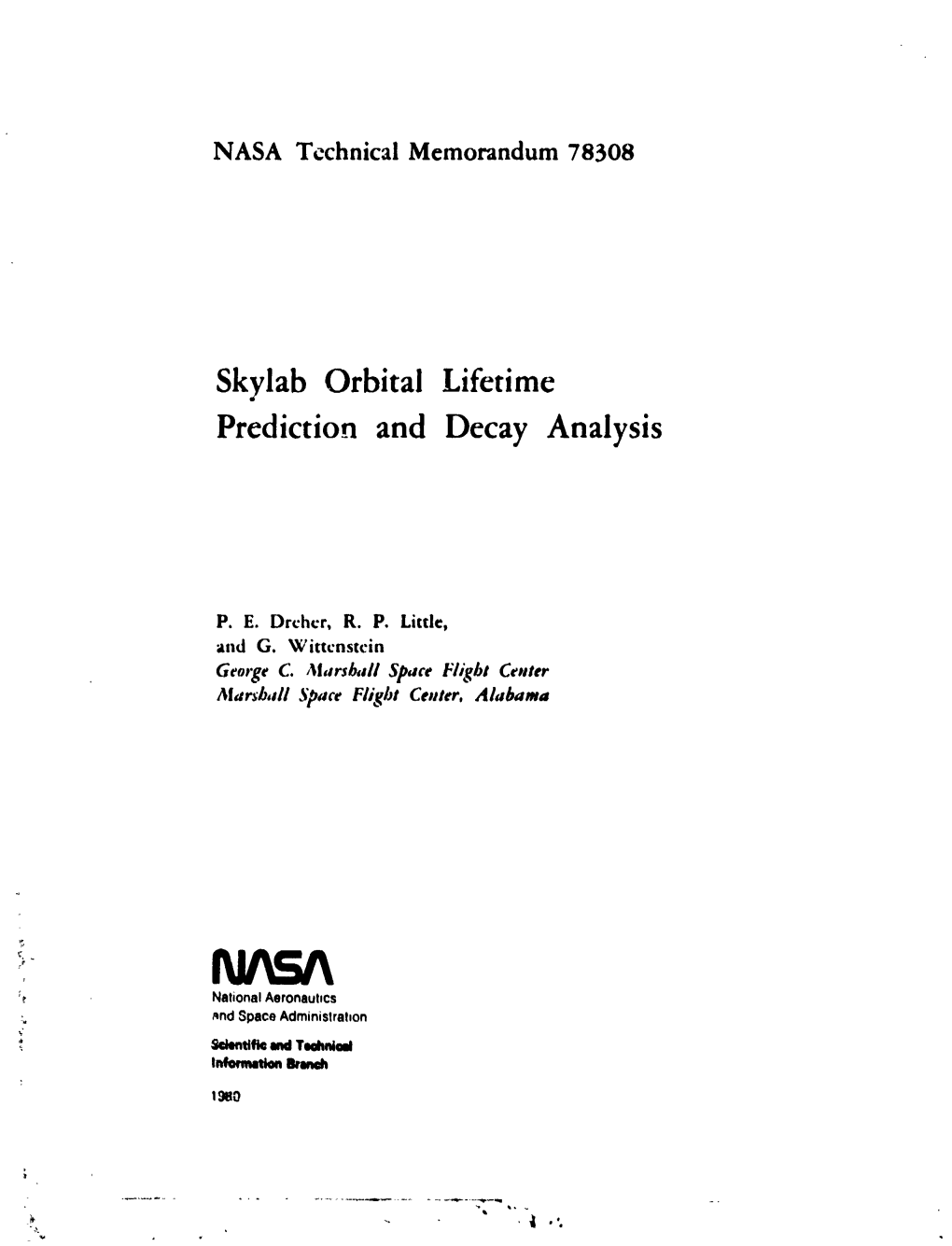 Skylab Orbital Lifetime Prediction and Decay Analysis