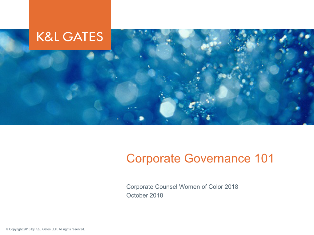 Corporate Governance 101