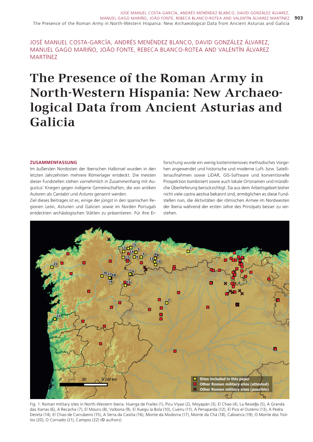 The Presence of the Roman Army in North-Western Hispania: New Archaeological Data from Ancient Asturias and Galicia