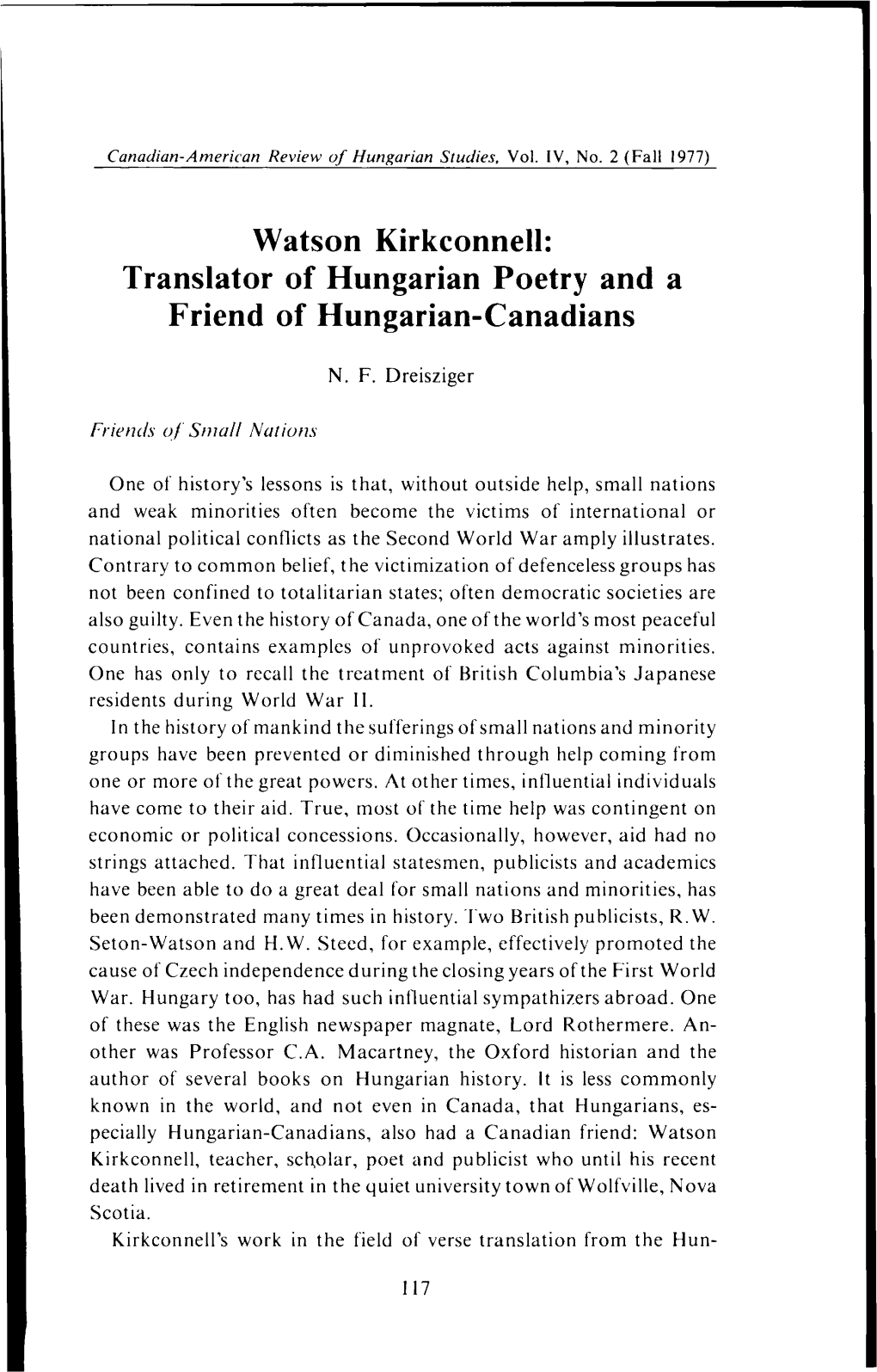 The Canadian-American Review of Hungarian Studies