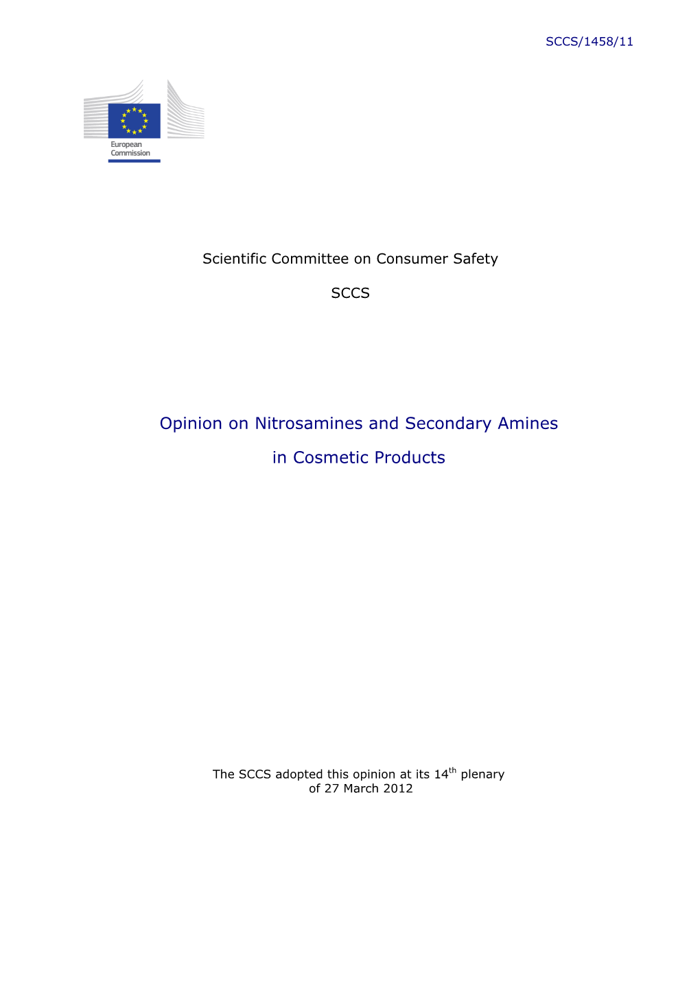 Opinion on Nitrosamines and Secondary Amines in Cosmetic Products ______