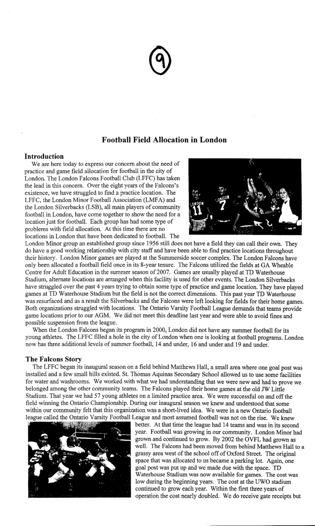 Football Field Allocation in London