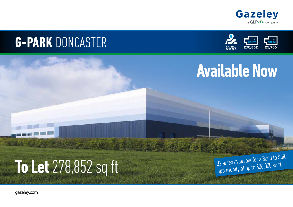 G-PARK DONCASTER SAT NAV 278,852 25,906 DN3 3FQ Available Now