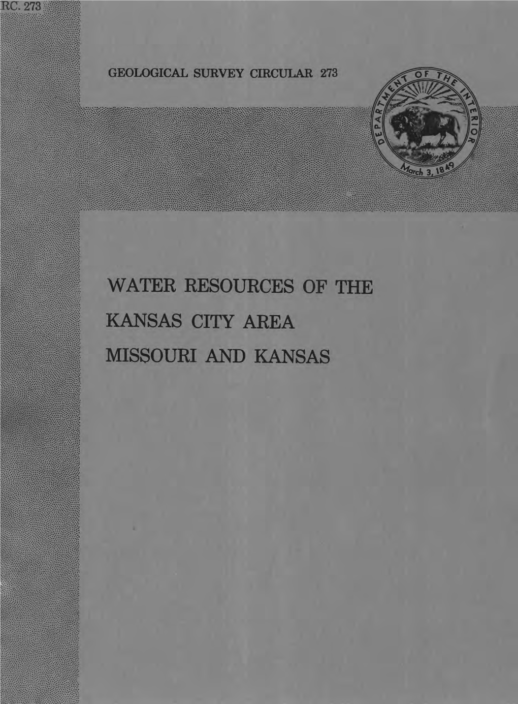 Water Resources of the Kansas City Area Missouri and Kansas