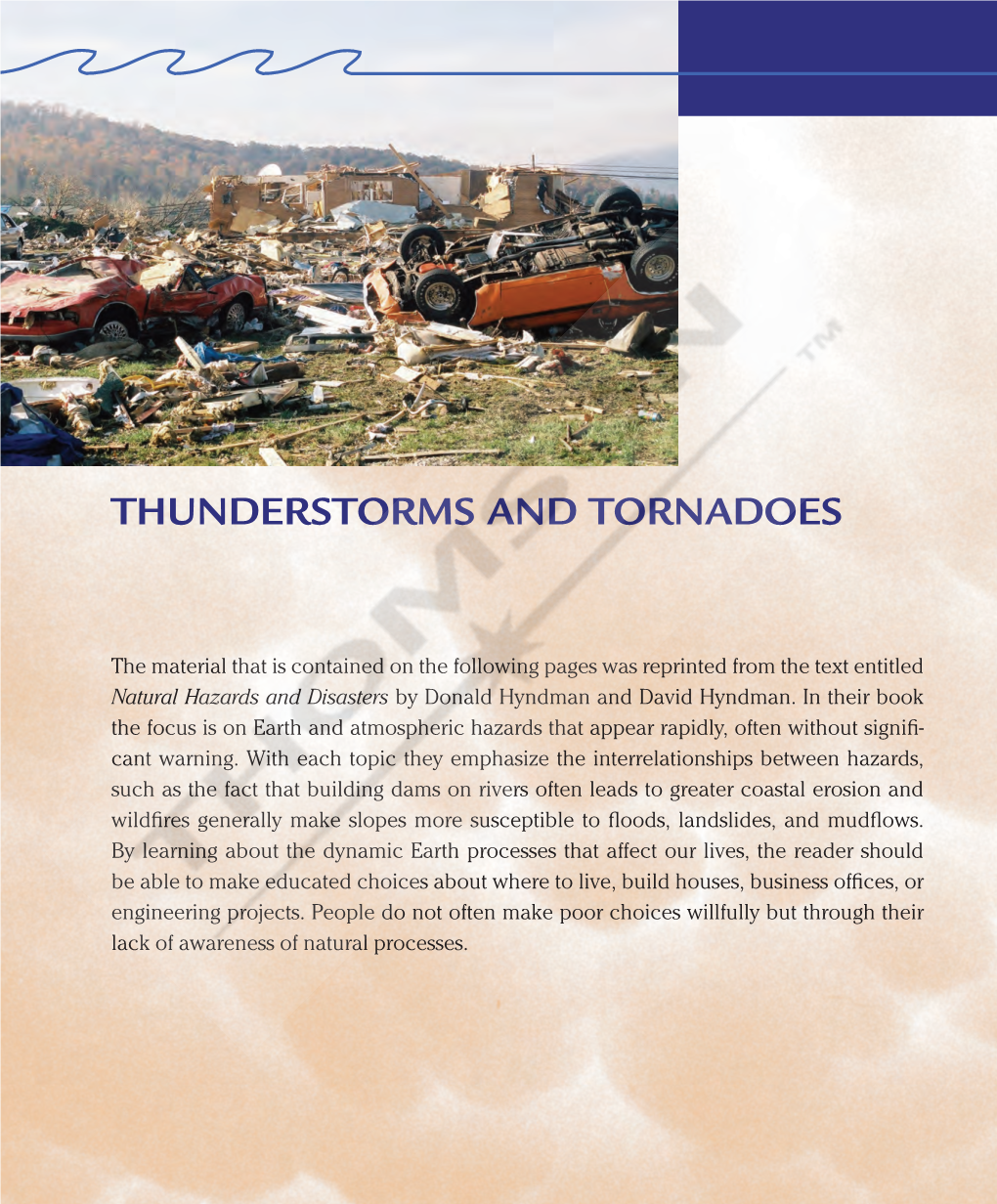 Thunderstorms and TORNADOES