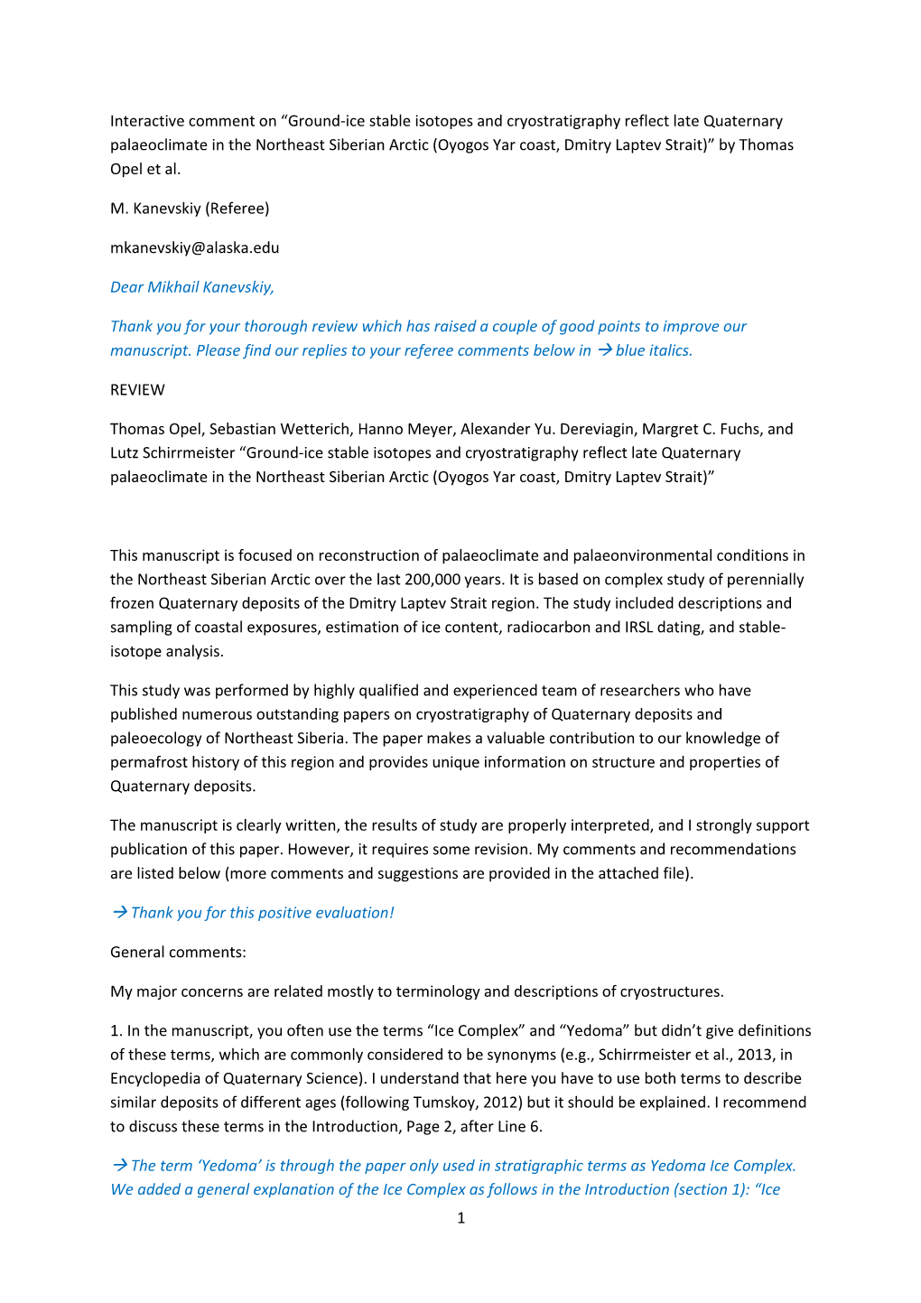 1 Interactive Comment on “Ground-Ice Stable Isotopes And