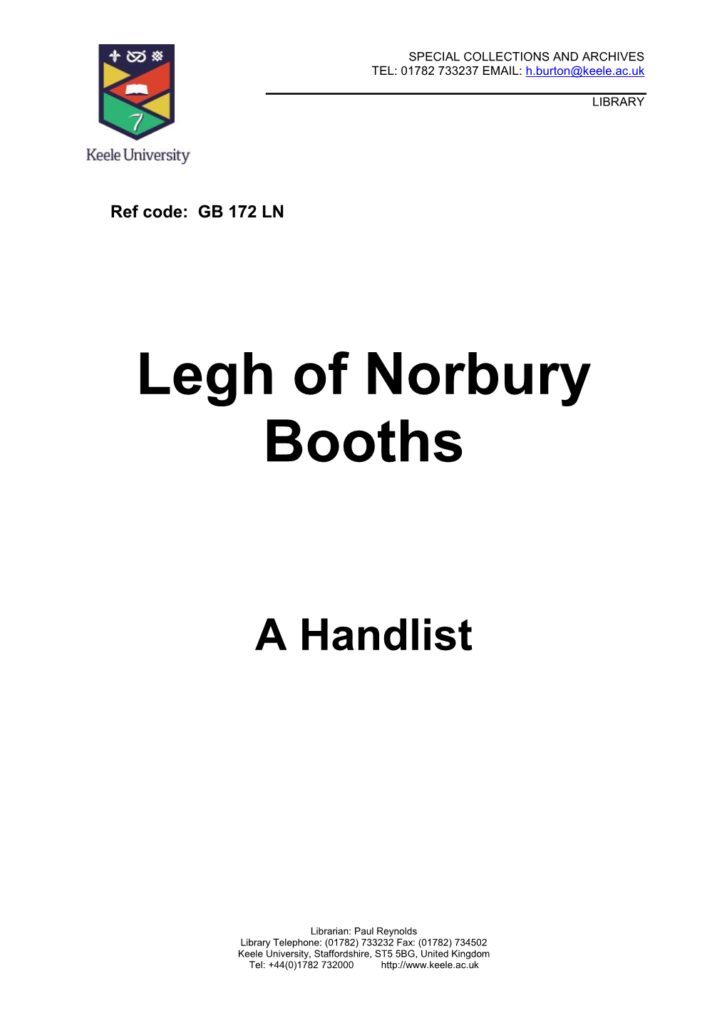 Legh of Norbury Booths