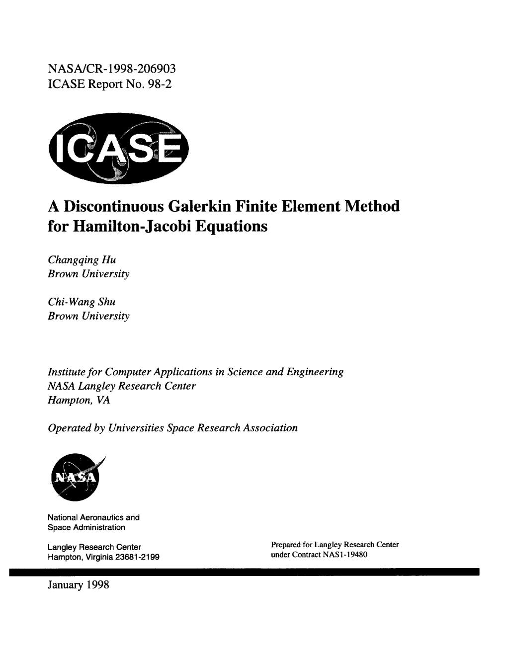 A Discontinuous Galerkin Finite Element Method for Hamilton-Jacobi Equations