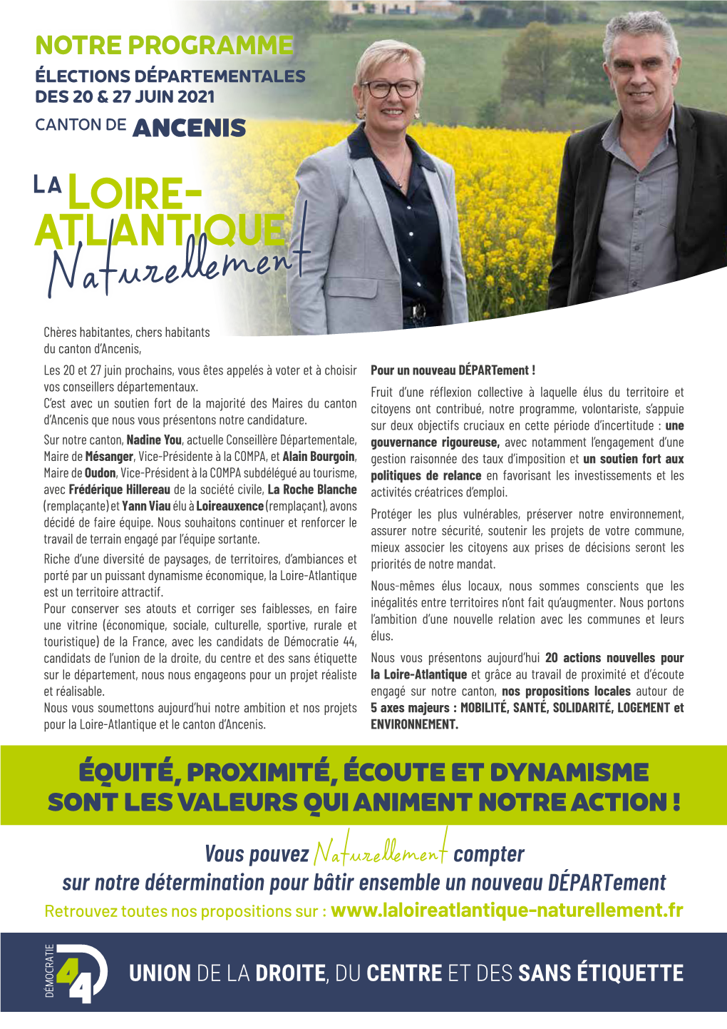 Notre Programme Élections Départementales Des 20 & 27 Juin 2021 Canton De Ancenis