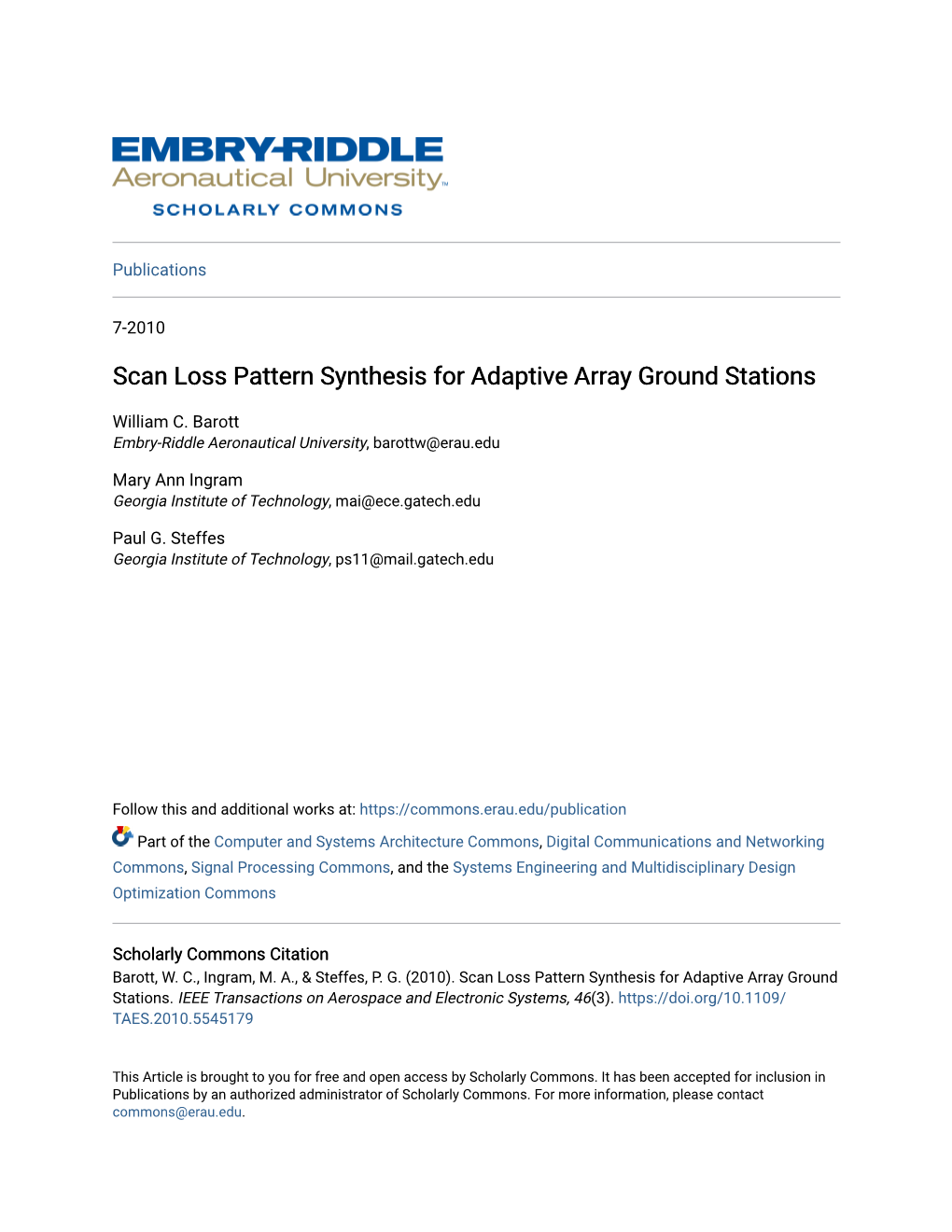 Scan Loss Pattern Synthesis for Adaptive Array Ground Stations