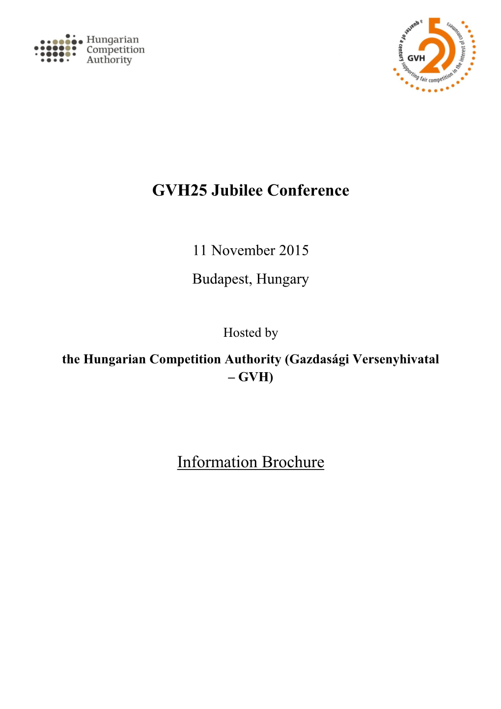 GVH25 Jubilee Conference Information Brochure