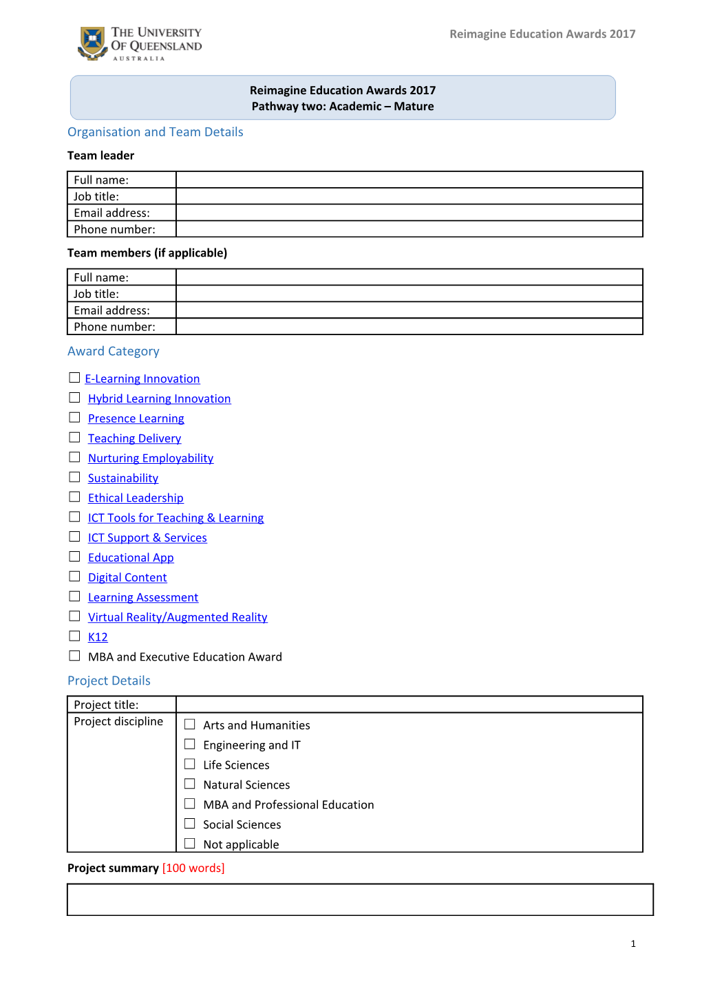 University of Queensland s1