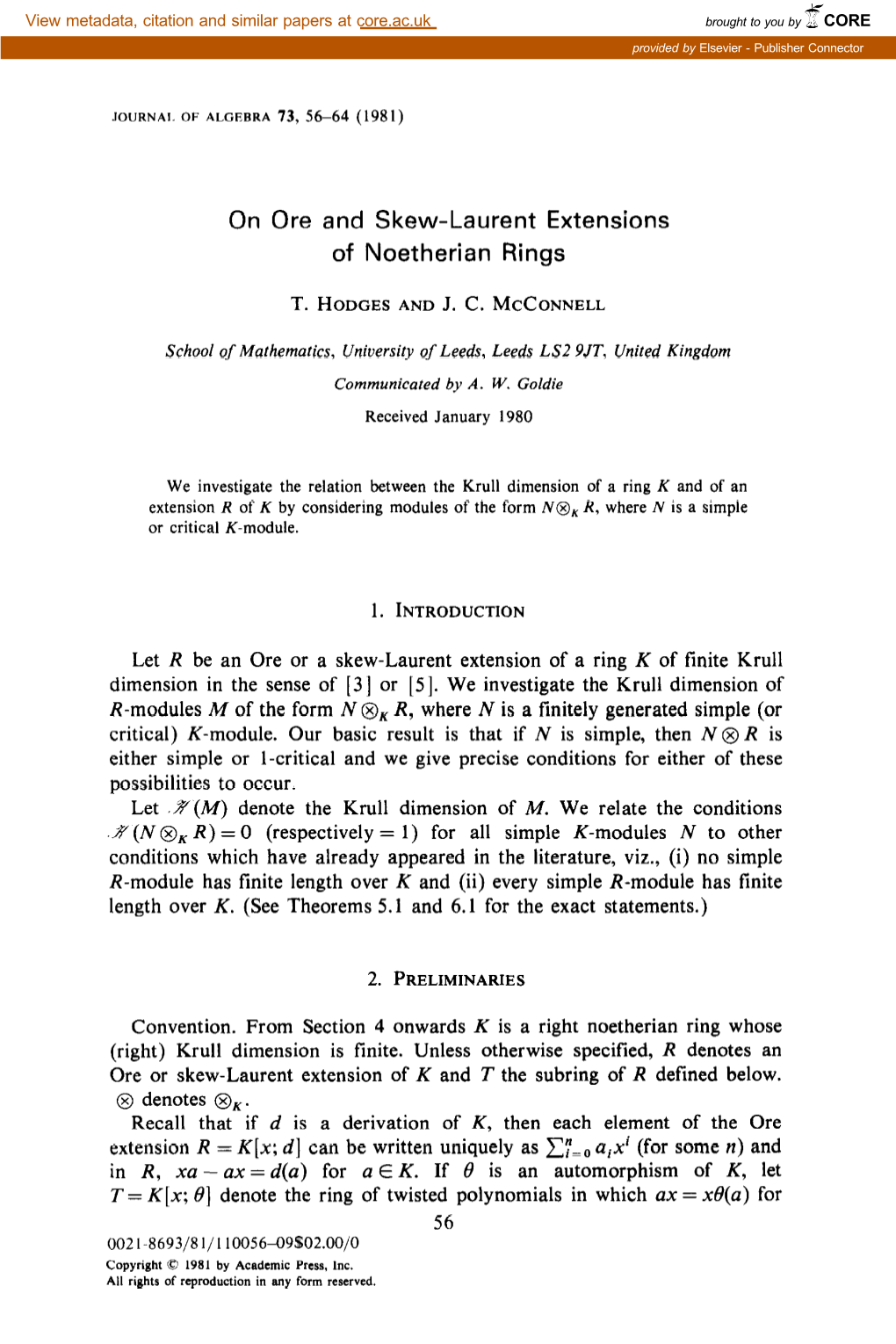 On Ore and Skew-Laurent Extensions of Noetherian Rings