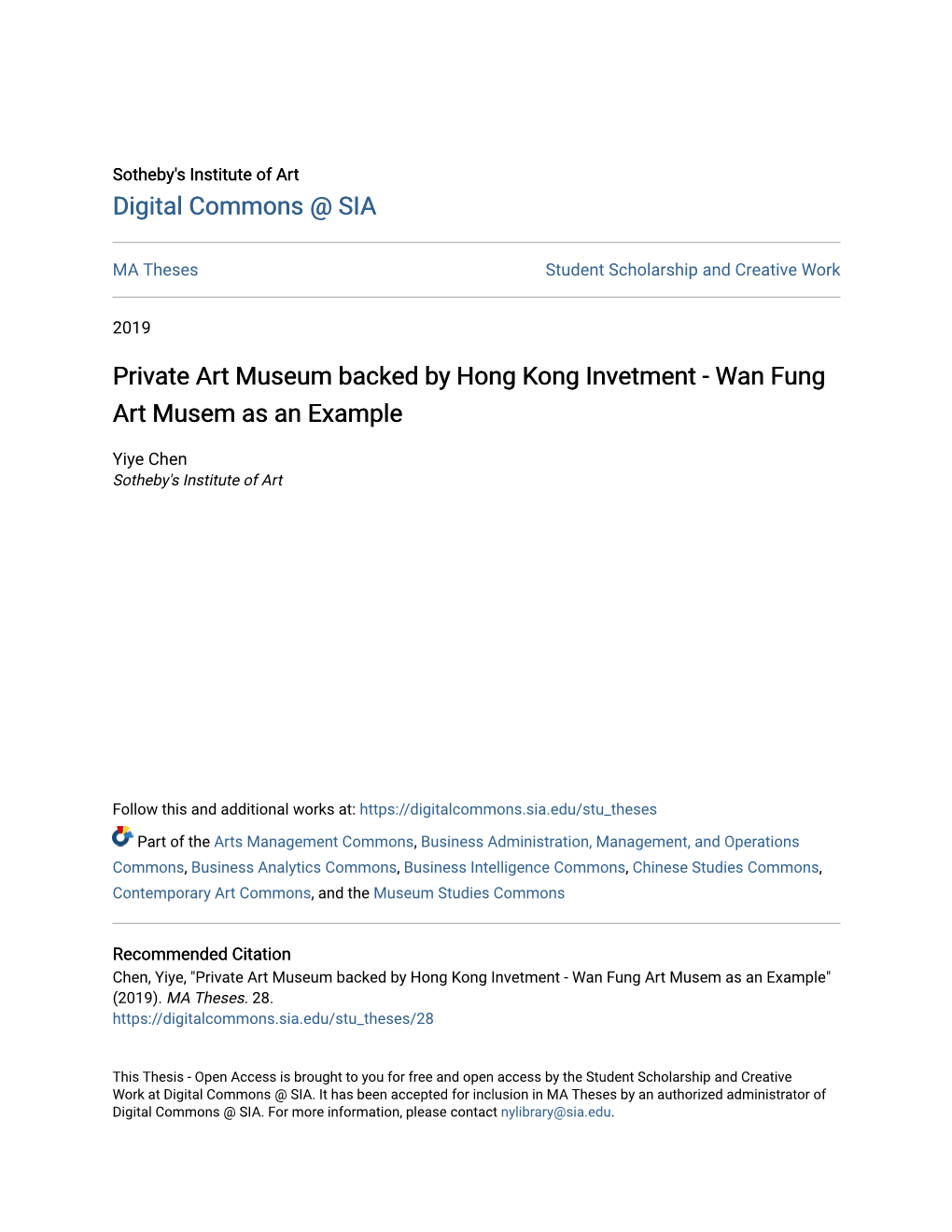 Private Art Museum Backed by Hong Kong Invetment - Wan Fung Art Musem As an Example