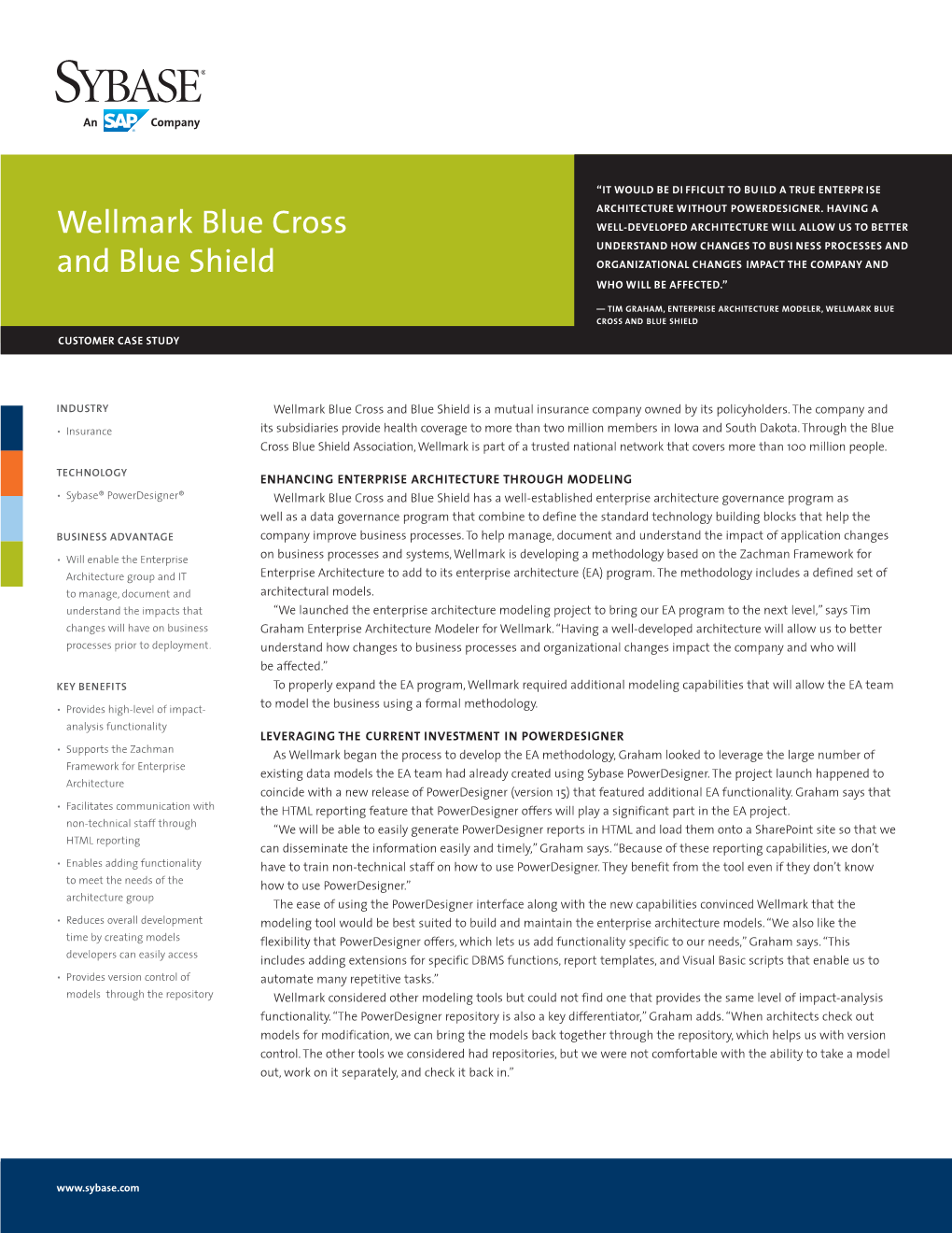 Wellmark Blue Cross and Blue Shield Cutomer Case Study