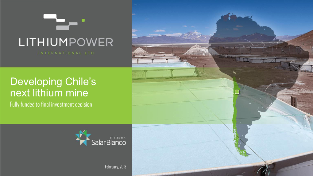 Developing Chile's Next Lithium Mine